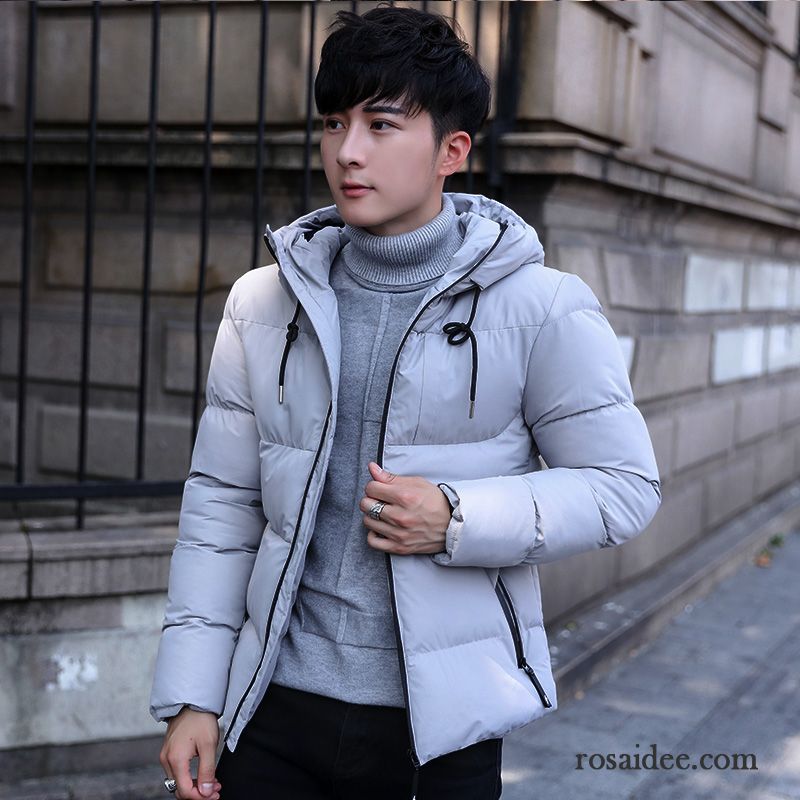 Daunenjacke Mode Herren Schlank Kurzer Absatz Grau Neu Verdickung Baumwollgepolsterte Baumwolle Winter Trend Herren Plus Samt Überzieher Kaufen