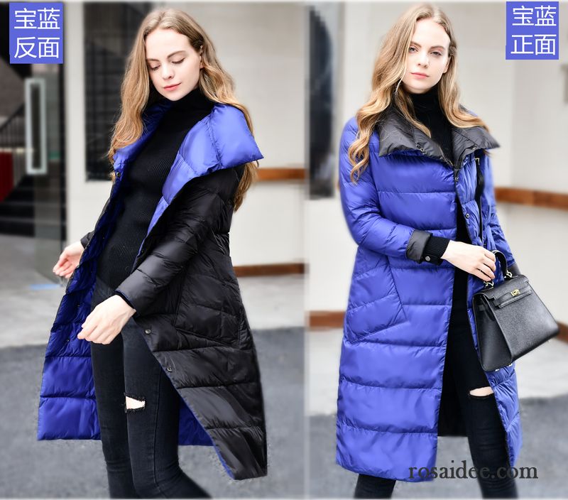 Daunenjacke Petrol Damen Neu Damen Allgleiches Daunenjacke Langer Abschnitt Trend Ausverkauf Blau Licht Winter Günstig