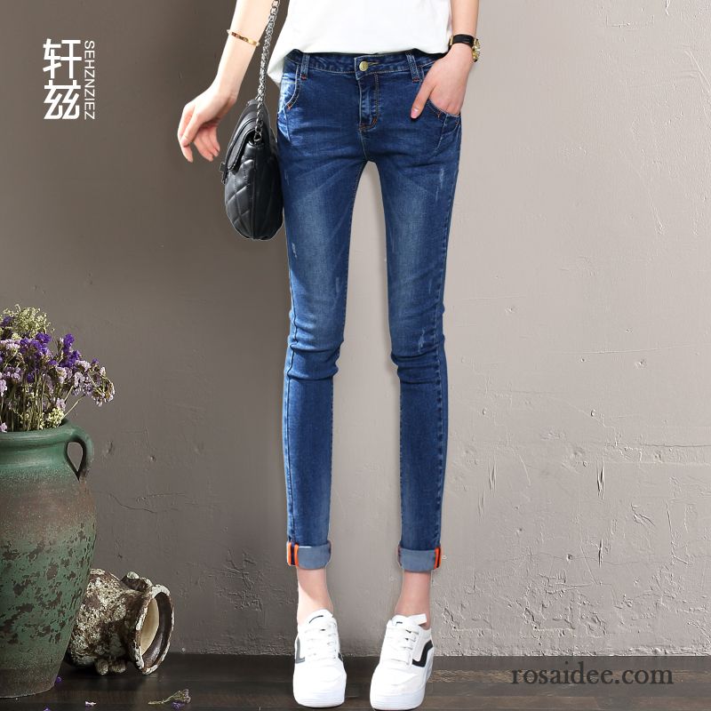 Denim Jeans Damen Jeans Hose Schüler Damen Neu Dünn Hohe Taille Trend Schlank Freizeit Bleistift Hose Verkaufen