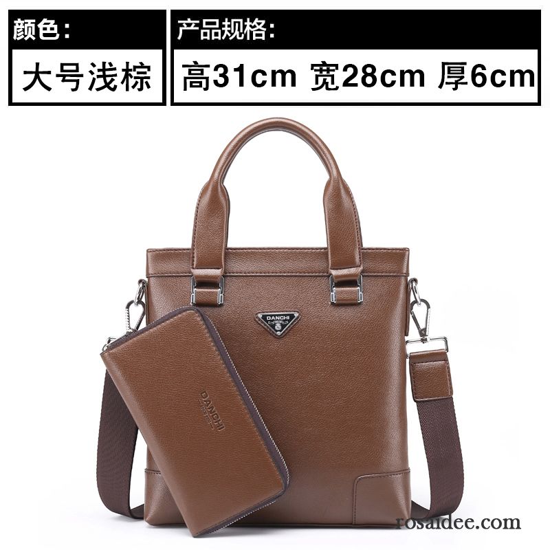 Aktentasche Herren Herren Vertikaler Schnitt Rucksäck Leder Handtaschen Geschäft Freizeit Messenger-tasche