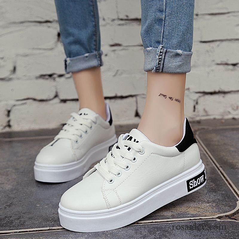 Dunkelblaue Lackschuhe Damen Weiß Feder Schuhe Damen Skaterschuhe Neue Sportschuhe Allgleiches Laufschuhe Trend Flache Schnürung Schüler