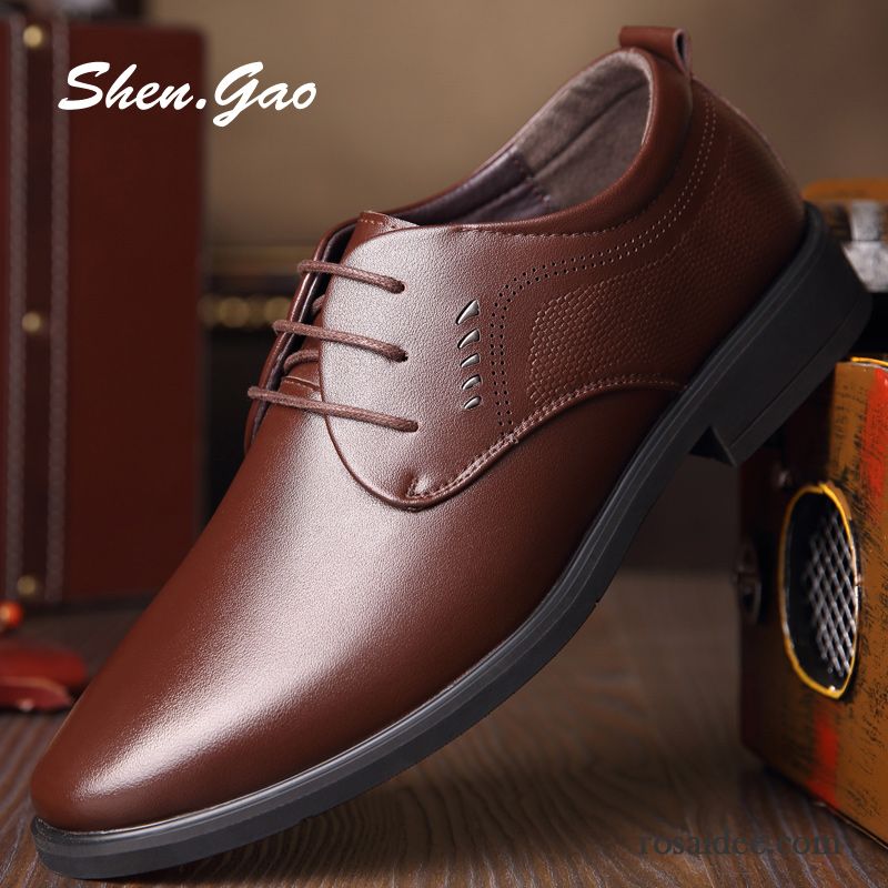 Dunkelbraune Anzugschuhe Casual Herbst Geschäft Neue Produkte Echtleder Atmungsaktiv Jugend England Schuhe Herren Lederschue Trend Kaufen