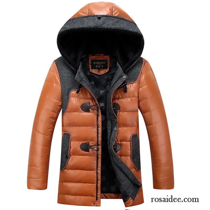 Dünne Winterjacke Herren Langer Abschnitt Schlank Neu Herren Daunenjacke Rabatt