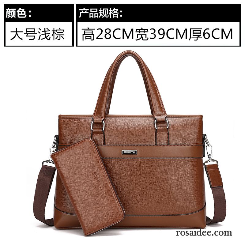 Exklusive Handtaschen Leder Handtaschen Geschäft Freizeit Messenger-tasche Aktentasche Herren Laptoptasche Kreuzung Günstig