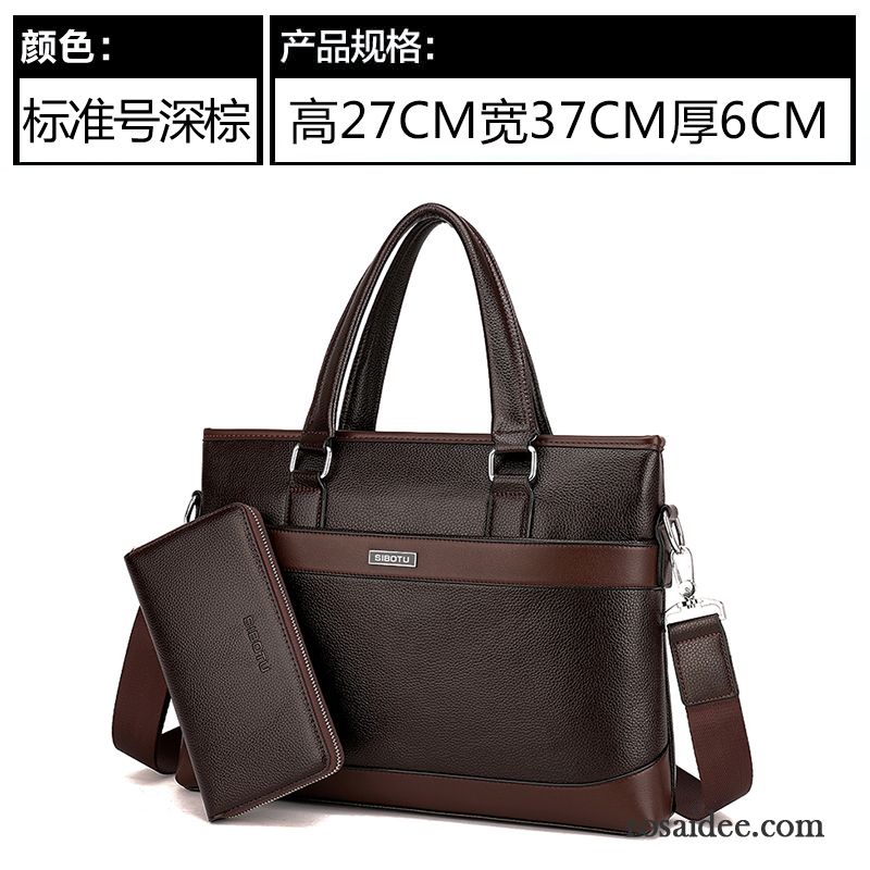 Exklusive Handtaschen Leder Handtaschen Geschäft Freizeit Messenger-tasche Aktentasche Herren Laptoptasche Kreuzung Günstig