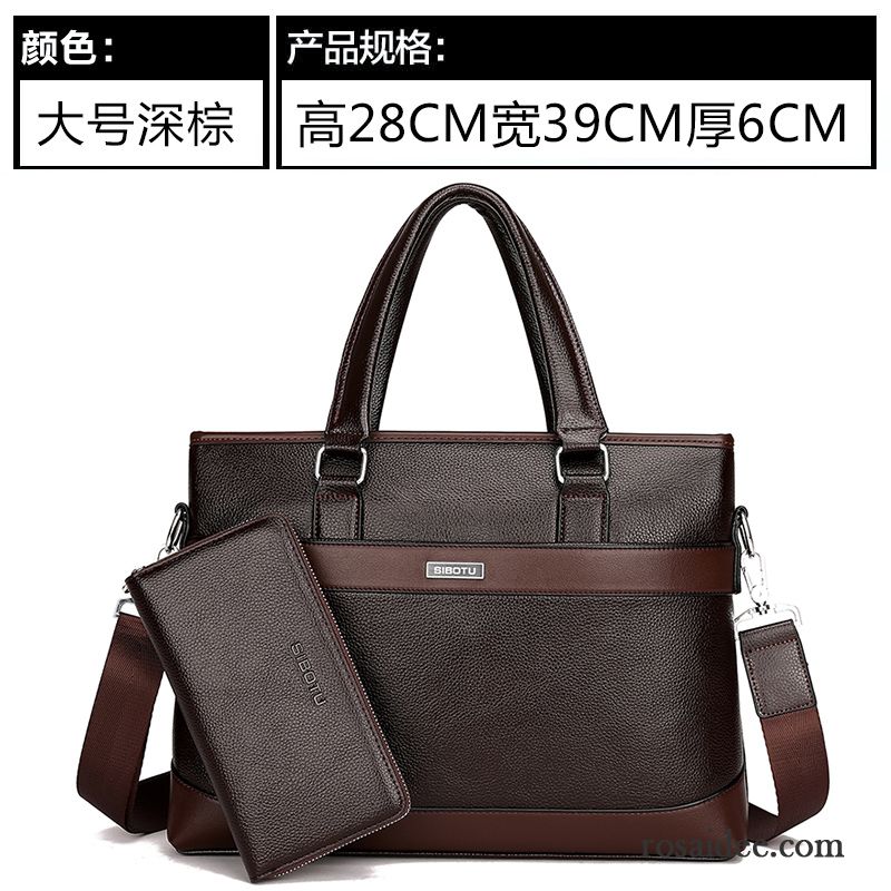 Exklusive Handtaschen Leder Handtaschen Geschäft Freizeit Messenger-tasche Aktentasche Herren Laptoptasche Kreuzung Günstig