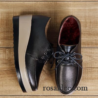 Exklusive Schuhe Online Casual Damen Neue Schnürschuhe Mode Plateauschuhe England Herbst Lederschuhe Feder Dicke Sohle Keilschuhe Günstig