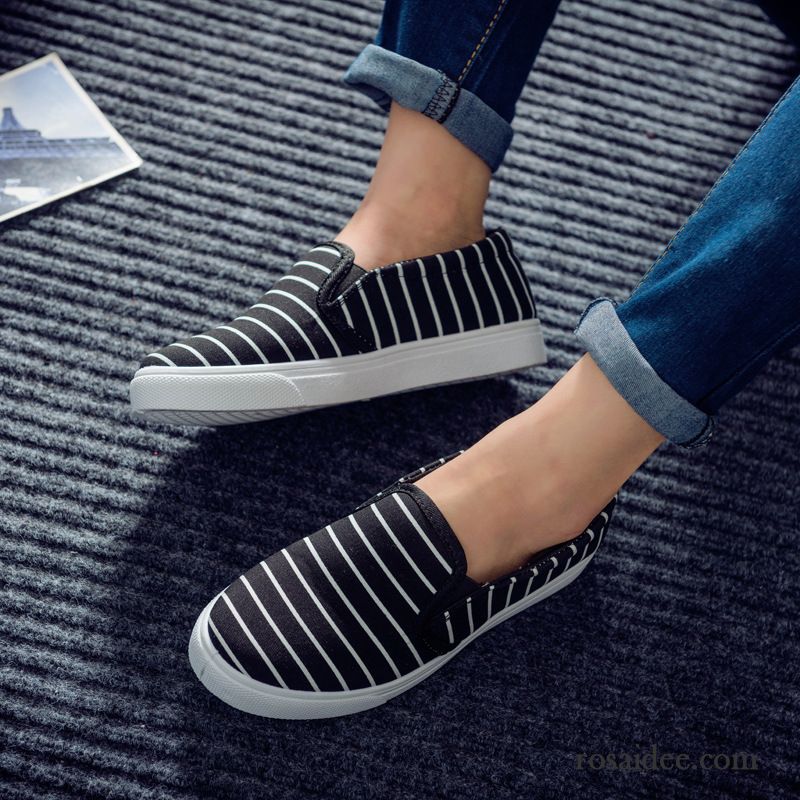 Flache Halbschuhe Damen Streifen Feder Tuch Schuhe Faul Halbschuhe Schnürschuhe Slip-on Neue Damen