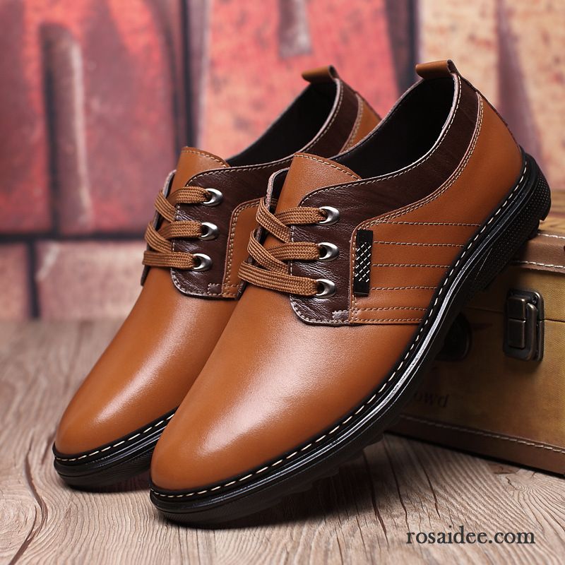 Flache Leder Schuhe Herren Herbst Neue Trend Geschäft Schuhe Herren Casual England Lederschue Runde Zehe Günstig