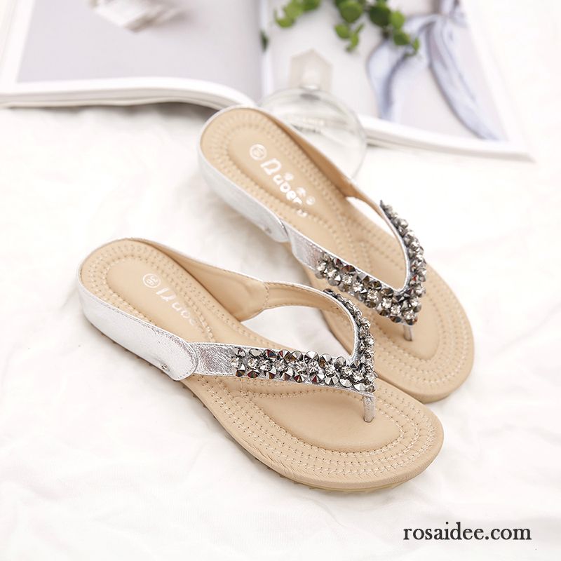 Flip Flops Damen Hausschuhe Neue Sommer Allgleiches Mode Sandfarben Gold