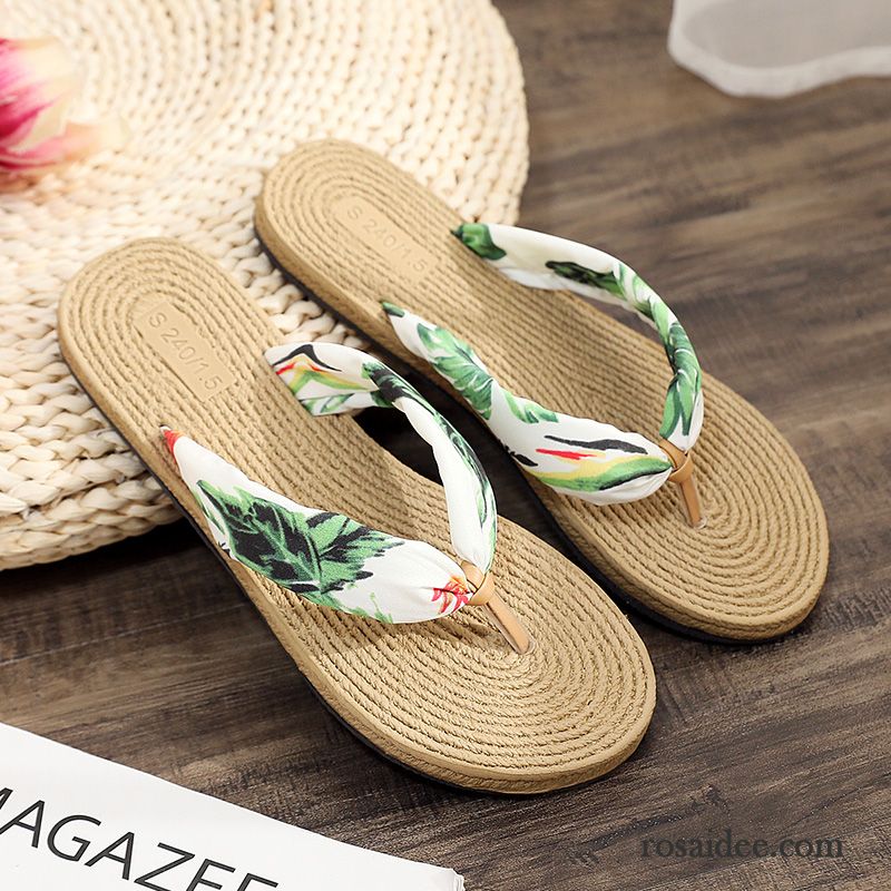 Flip Flops Damen Hausschuhe Sommer Neue Rutschsicher Marineblau Sandfarben