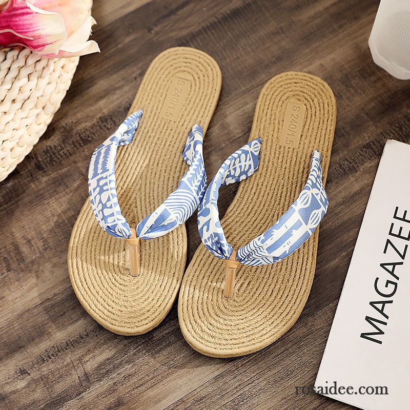 Flip Flops Damen Hausschuhe Sommer Neue Rutschsicher Marineblau Sandfarben