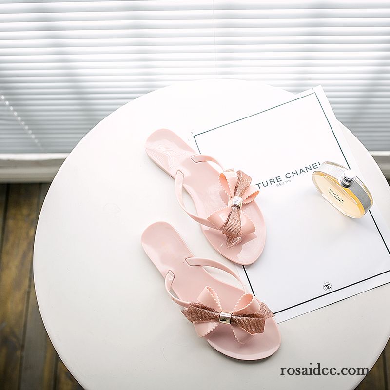 Flip Flops Damen Mode Sommer Persönlichkeit Neue Einfach Schuhe Sandfarben Rosa