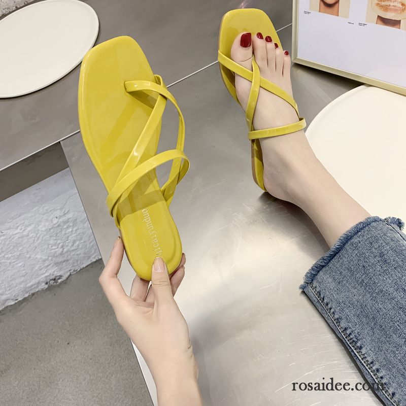 Flip Flops Damen Rutschsicher Schuhe Neue Sommer Hausschuhe Allgleiches Grün Sandfarben Rot