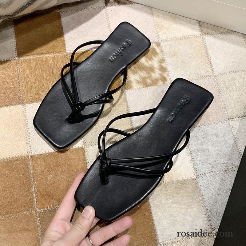 Flip Flops Damen Trend Flache Sommer Neue Einfach Gelb