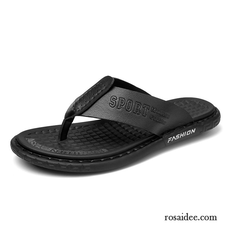 Flip Flops Herren Große Größe Casual Draussen Trend Hausschuhe Rutschsicher Sandfarben Schwarz