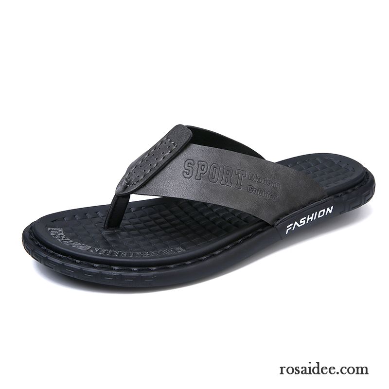 Flip Flops Herren Große Größe Casual Draussen Trend Hausschuhe Rutschsicher Sandfarben Schwarz