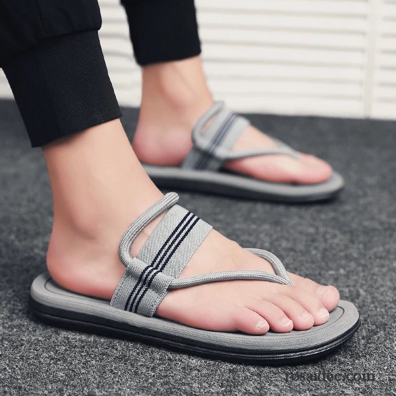 Flip Flops Herren Hausschuhe Einfach Persönlichkeit Trend Atmungsaktiv Mode Sandfarben Schwarz