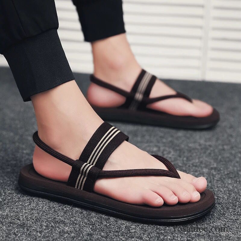 Flip Flops Herren Hausschuhe Einfach Persönlichkeit Trend Atmungsaktiv Mode Sandfarben Schwarz