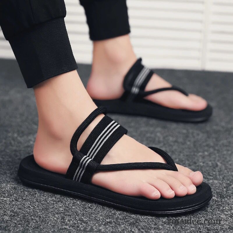 Flip Flops Herren Hausschuhe Einfach Persönlichkeit Trend Atmungsaktiv Mode Sandfarben Schwarz