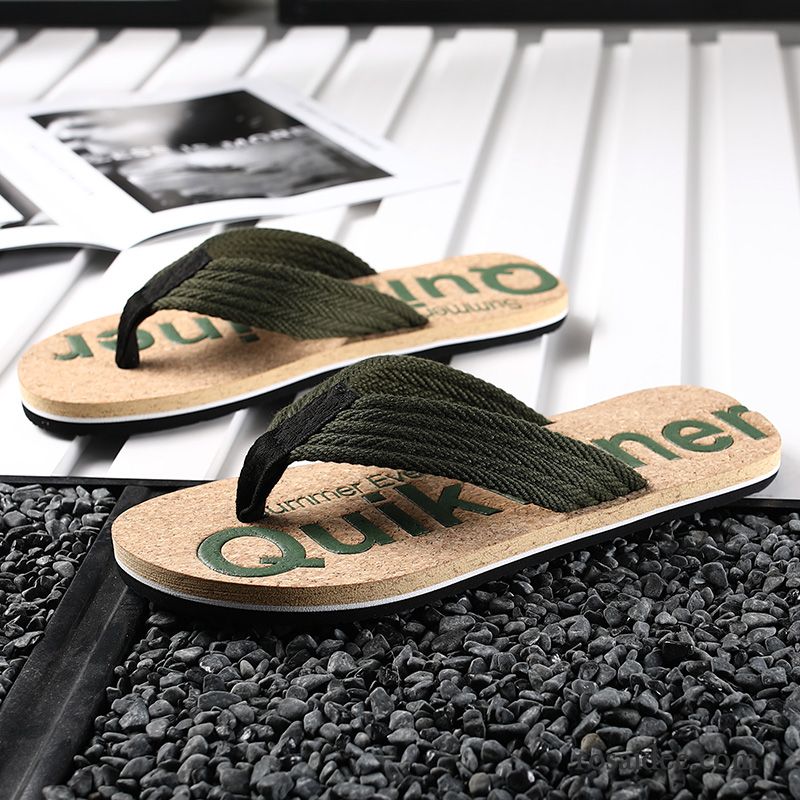 Flip Flops Herren Hausschuhe Mode Persönlichkeit Trend Sommer Neue Grün Sandfarben