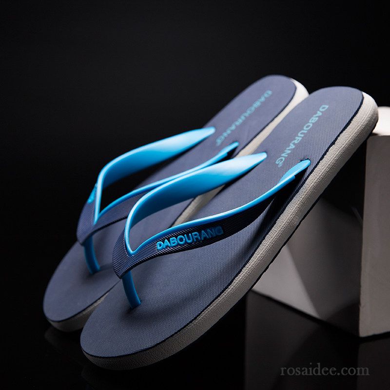 Flip Flops Herren Hausschuhe Mode Sommer Trend Einfach Rutschsicher Sandfarben Rot