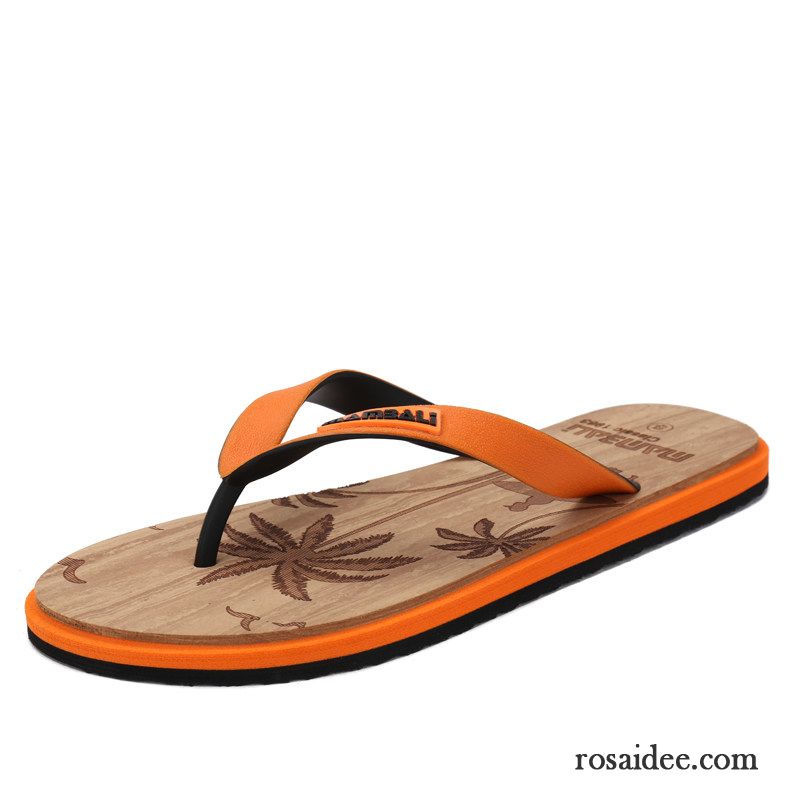 Flip Flops Herren Hausschuhe Neue Trend Rutschsicher Sommer Gummi Sandfarben Gelb