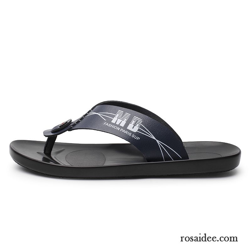 Flip Flops Herren Hausschuhe Persönlichkeit Sommer Sandalen Rutschsicher Trend Sandfarben Weiß