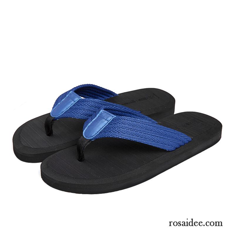 Flip Flops Herren Hausschuhe Sandalen Gummi Sommer Casual Draussen Sandfarben Blau