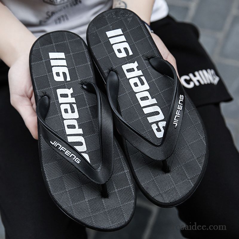 Flip Flops Herren Hausschuhe Wasserdicht Weiche Sohle Sommer Rutschsicher Lovers Mischfarben Grau