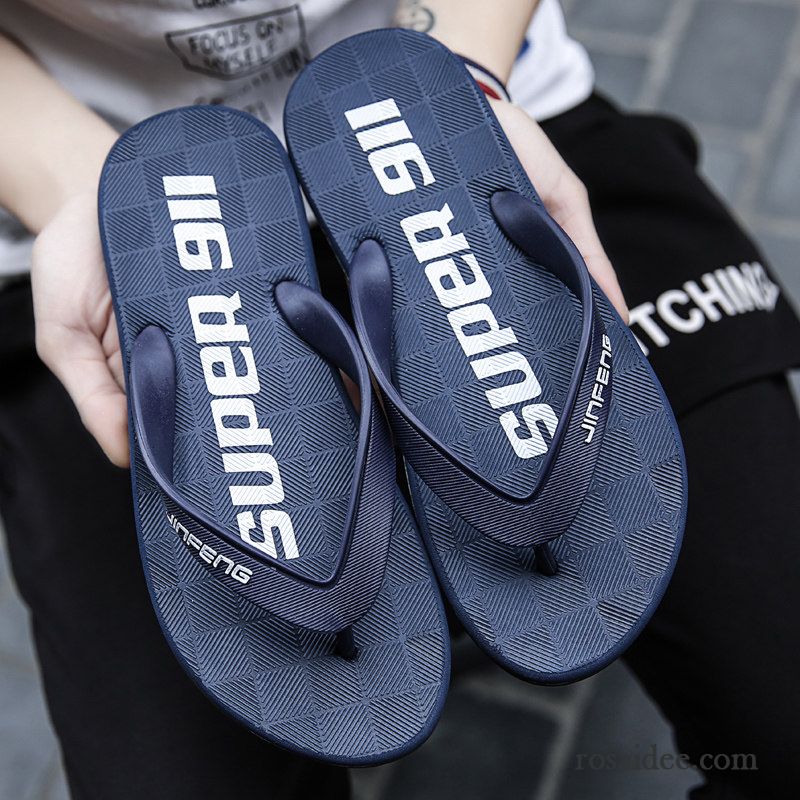 Flip Flops Herren Hausschuhe Wasserdicht Weiche Sohle Sommer Rutschsicher Lovers Mischfarben Grau