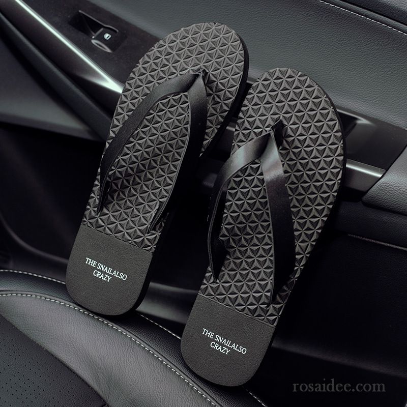 Flip Flops Herren Mode Allgleiches Lovers Gummi Rutschsicher Persönlichkeit Sandfarben Schwarz