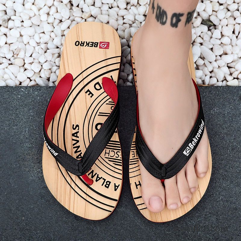 Flip Flops Herren Mode Persönlichkeit Hausschuhe Rutschsicher Sommer Trend Dunkelblau Sandfarben