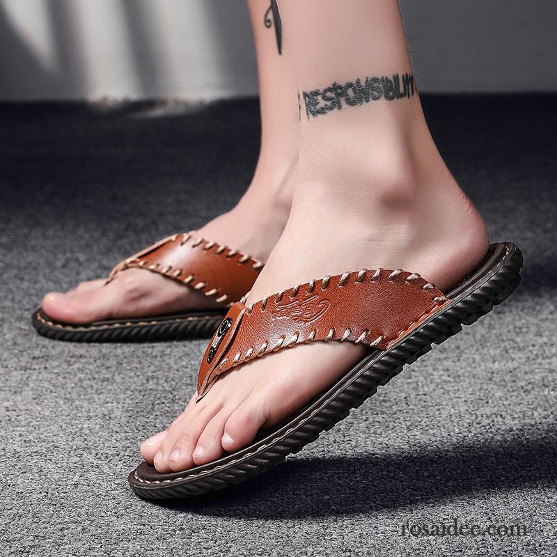 Flip Flops Herren Neue Hausschuhe Mode Trend Sommer Sandalen Sandfarben Schwarz