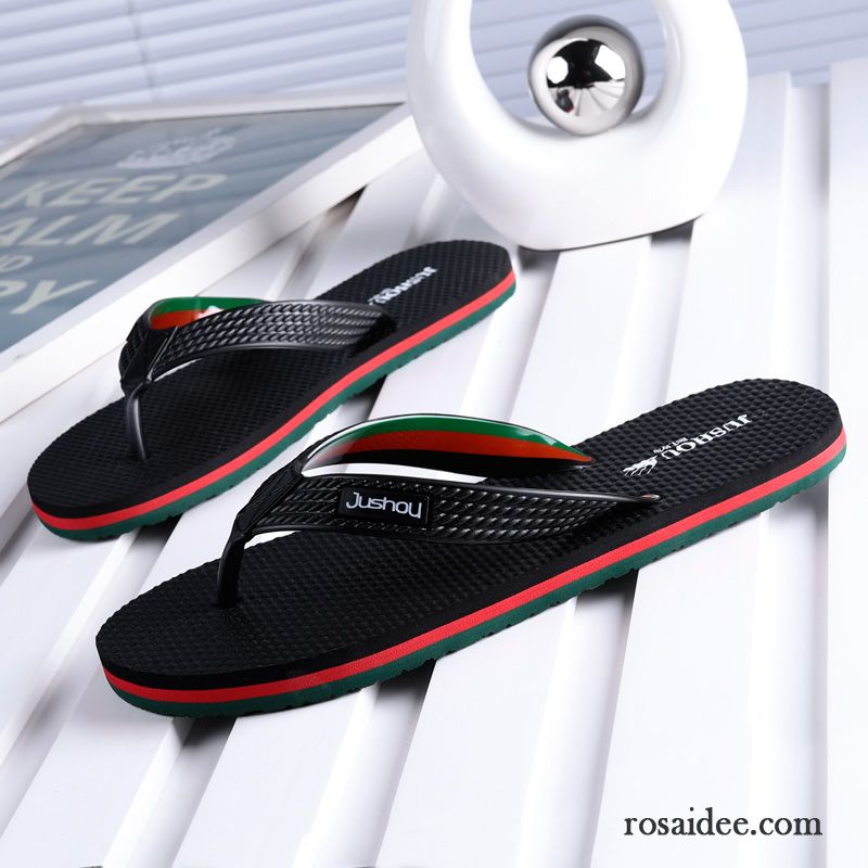 Flip Flops Herren Neue Rutschsicher Pantolette Weiche Sohle Trend Persönlichkeit Schwarz