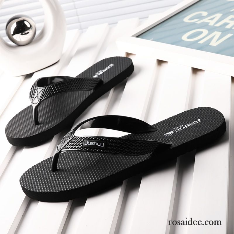 Flip Flops Herren Neue Rutschsicher Pantolette Weiche Sohle Trend Persönlichkeit Schwarz