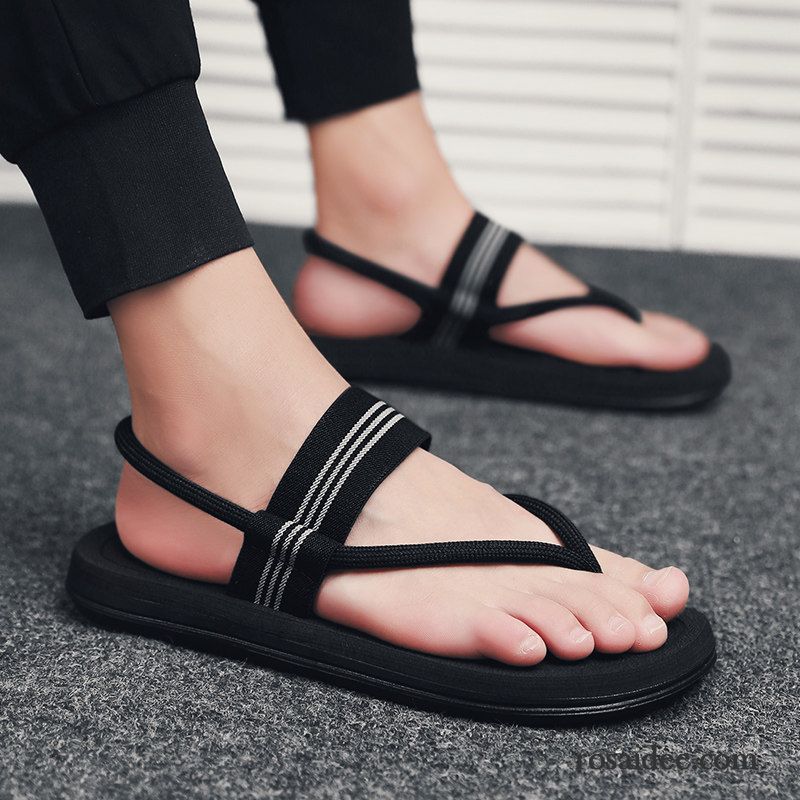 Flip Flops Herren Neue Sandalen Trend Persönlichkeit Sommer Hausschuhe Sandfarben Schwarz