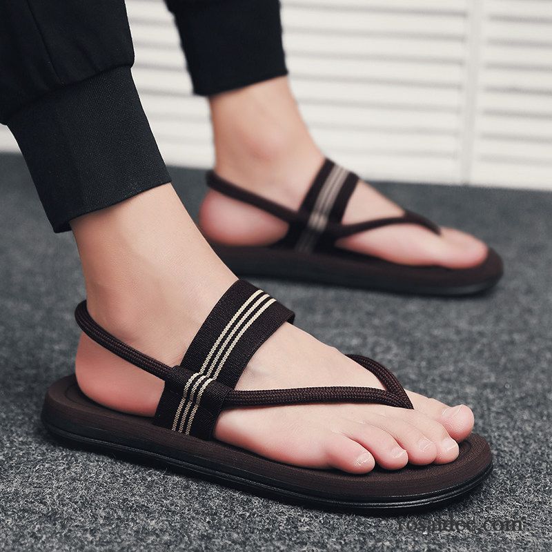 Flip Flops Herren Neue Sandalen Trend Persönlichkeit Sommer Hausschuhe Sandfarben Schwarz