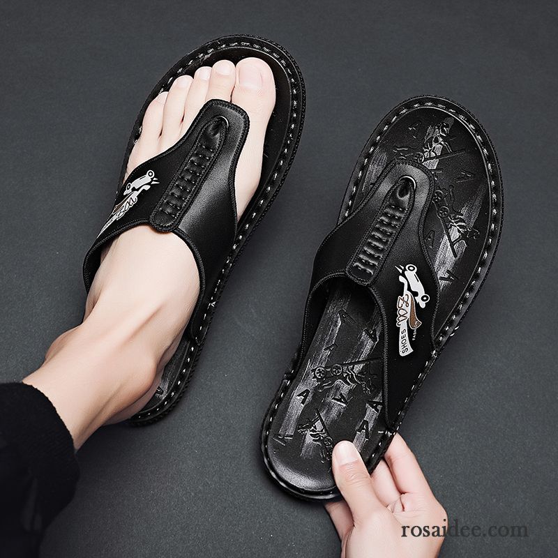 Flip Flops Herren Pantolette Neue Persönlichkeit Sommer Rutschsicher Sandalen Weiß