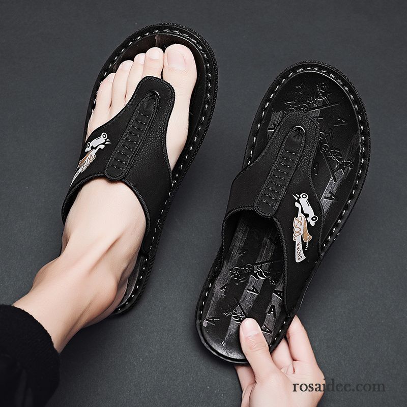 Flip Flops Herren Pantolette Neue Persönlichkeit Sommer Rutschsicher Sandalen Weiß