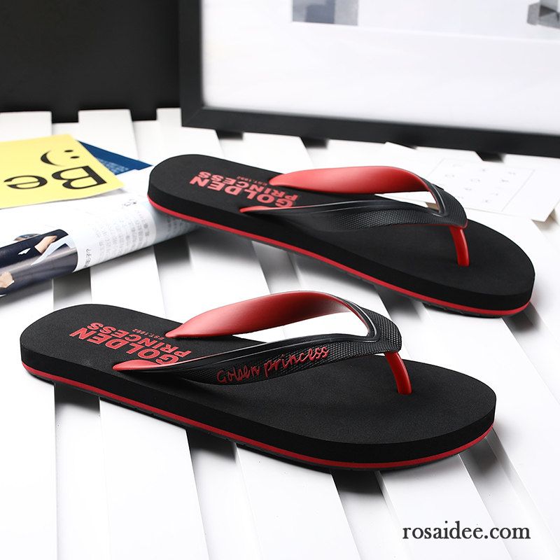 Flip Flops Herren Persönlichkeit Mode Einfach Rutschsicher Pantolette Sommer Sandfarben Schwarz