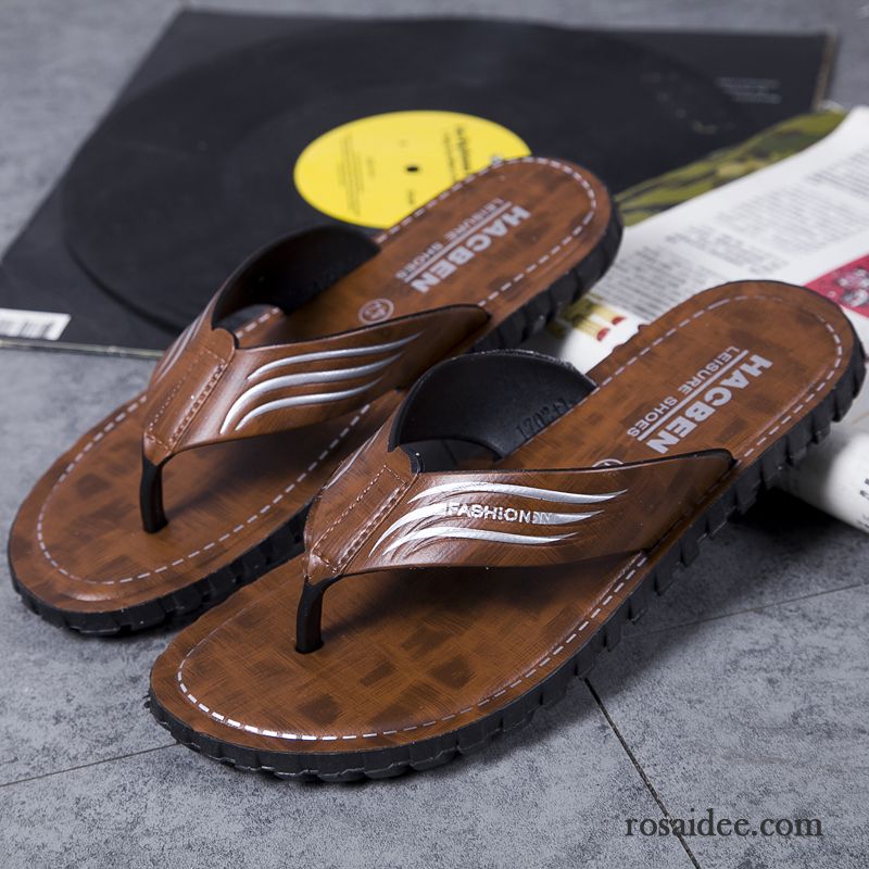 Flip Flops Herren Rutschsicher Hausschuhe Sandalen Trend Pantolette Sommer Sandfarben Braun