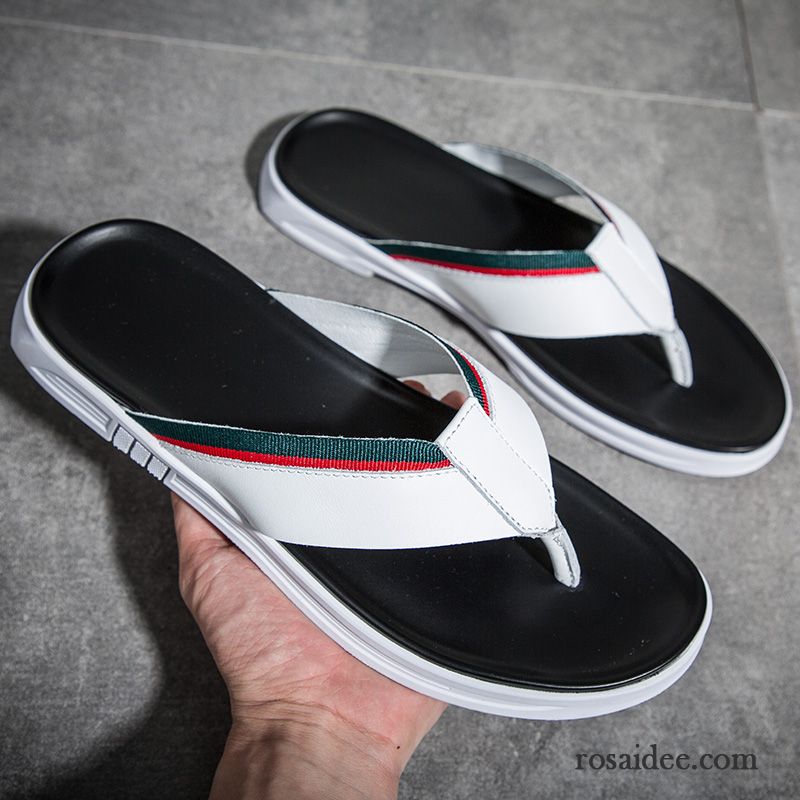 Flip Flops Herren Rutschsicher Persönlichkeit Trend Sommer Casual Neue Sandfarben Weiß