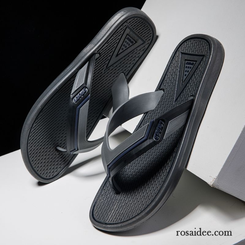 Flip Flops Herren Rutschsicher Sommer Mode Sandalen Hausschuhe Persönlichkeit Sandfarben Blau