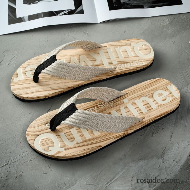 Flip Flops Herren Rutschsicher Sommer Neue Trend Pantolette Persönlichkeit Rot