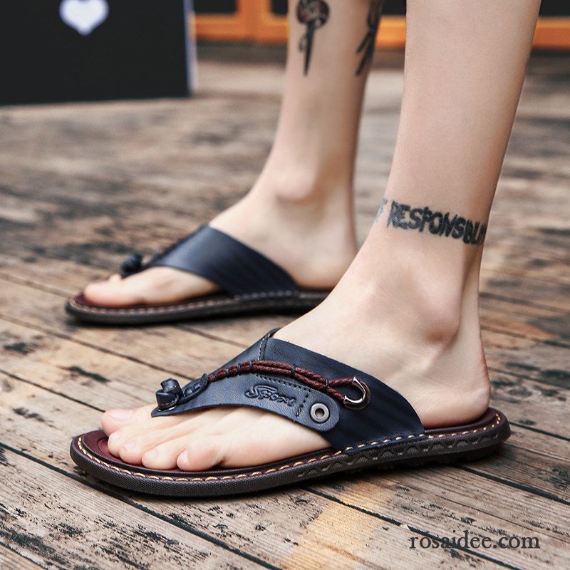 Flip Flops Herren Rutschsicher Trend Sommer Weiche Sohle Sandalen Pantolette Sandfarben Schwarz