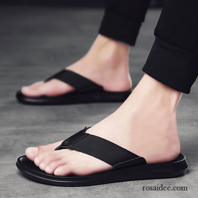 Flip Flops Herren Sandalen Persönlichkeit Rutschsicher Trend Hausschuhe Sommer Schwarz