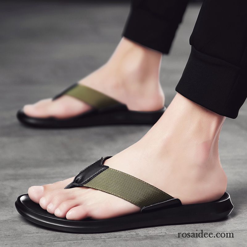 Flip Flops Herren Sandalen Persönlichkeit Rutschsicher Trend Hausschuhe Sommer Schwarz