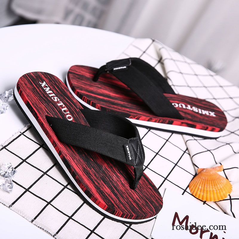 Flip Flops Herren Schuhe Hausschuhe Sommer Weiche Sohle Dicke Sohle Tragen Sandfarben Schwarz