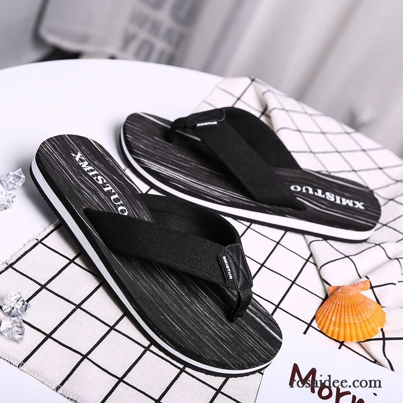 Flip Flops Herren Schuhe Hausschuhe Sommer Weiche Sohle Dicke Sohle Tragen Sandfarben Schwarz